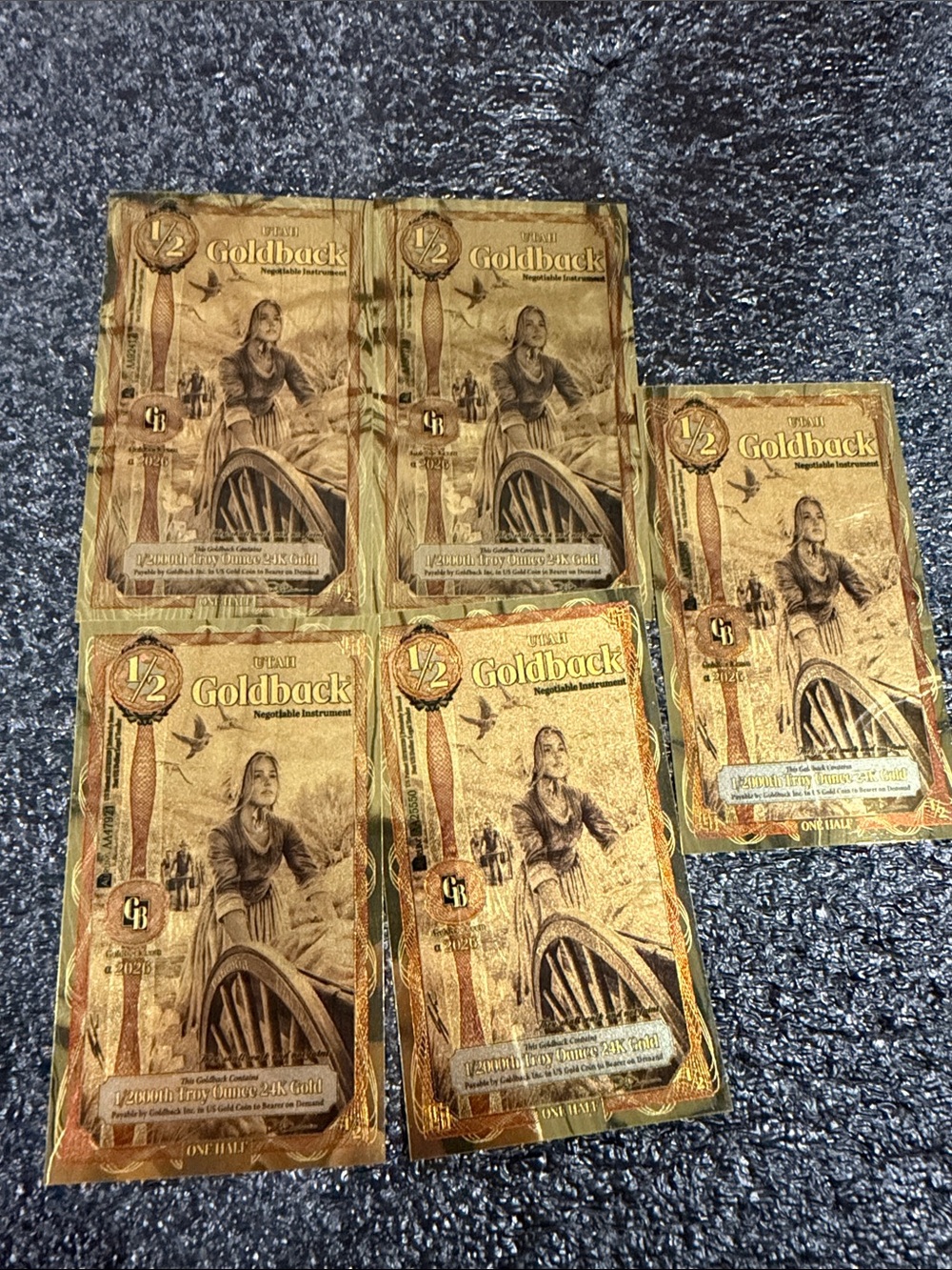 Goldback Collectible Bills STATE OF UTAH 2026 edition - Gold 1/2000th